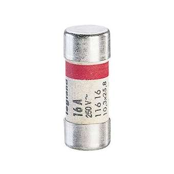Cartouche cylindrique domestique 10,3x25,8mm sans voyant - 16A|Legrand-LEG011616