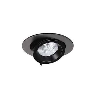 RANDY 1 - Downlight rond, orientable, noir, 50DEG, LED intég 14,4W 3000K 1300lm|Aric-ARI51250