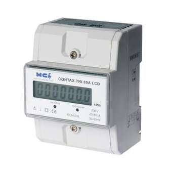 CONTAX D TRI 80A LCD: compteur électrique tétra 3x80A, affichage LCD|Mci coupatan-LCI031042