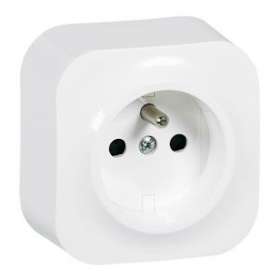 Prise de courant avec terre saillie Profil Eco - 16A - blanc|Arnould-ARD54204