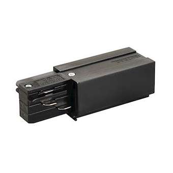 EUTRAC, alimentation droite, intérieur, pour rail 3 allumages en saillie, noir|SLV-DC5145520