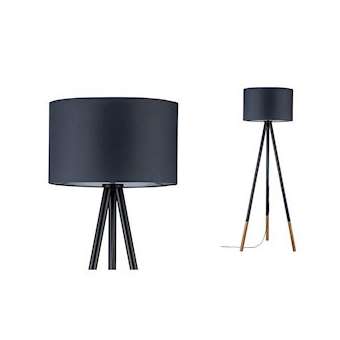 Rurik Lampadaire max 1x20W E27 Gris/Bois 230V Tissu/Métal/Bois|Paulmann-PUA79633