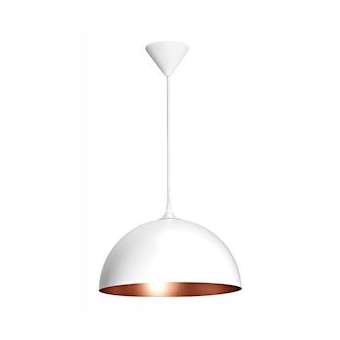 COMO - Suspension E27 60W max, 335mm, acier blanc/int.cuivré, lampe non incl.|Aric-ARI4208