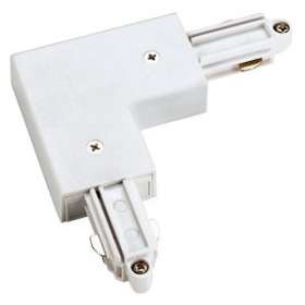 Connecteur d'angle pour rail 1 allumage 16A max, blanc, terre extérieure|SLV-DC5143051