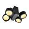 TEC KALU quad, applique/plafonnier, noir, LED 60W, 60DEG, 3000K