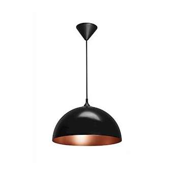 COMO - Suspension E27 60W max, 335mm, acier noir/int.cuivré, lampe non incl.|Aric-ARI4210
