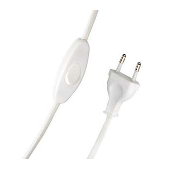 Cordon 120/80Cm Blanc Fiche Eu & Interrupteur|Bailey-BIY141086