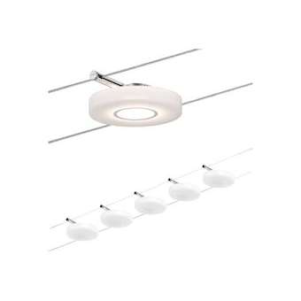 Kit câble DC kit DiscLED I 5x4W chrome/satin 230V/12V DC 36VA métal|Paulmann-PUA94109