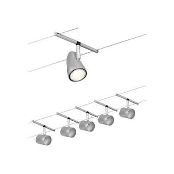 Système câble Kit Cup max5x10W Chrome mat/Chrome GU5,3 12V DC 60VA Metal/Plast|Paulmann-PUA94465