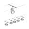 Système câble Kit Cup max5x10W Chrome mat/Chrome GU5,3 12V DC 60VA Metal/Plast