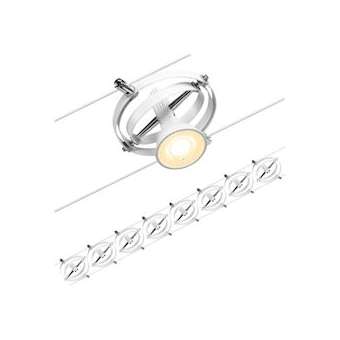 câble DC Set Cardan max.8x7W GU5,3 Blanc mat /Chrome 230V/12V DC 60VA Metal|Paulmann-PUA94492