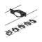 Système câble Set MacLED 5x'W Noir mat/Chrome 12V DC 60VA Plastique/Metal 3000K