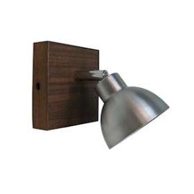 CASA - Spot sur patère GU10 60W max., orientable, alu/bois, lampe non incl.|Aric-ARI0378