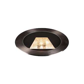 DASAR 270, encastré de sol extérieur, asymétrique, rond, noir mat/inox brossé,|SLV-DC51002893