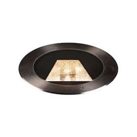 DASAR 270, encastré de sol extérieur, asymétrique, rond, noir mat/inox brossé,|SLV-DC51002893