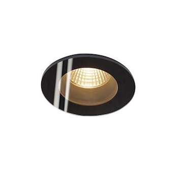 PATTA-F, encastré plafond, rond, noir, 12W, 3000K, 38DEG, alim incluse|SLV-DC5114440
