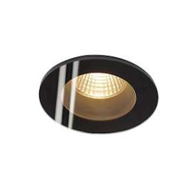 PATTA-F, encastré plafond, rond, noir, 12W, 3000K, 38DEG, alim incluse|SLV-DC5114440