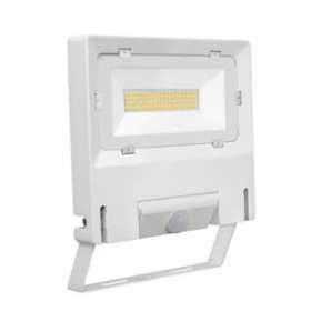 MICHELLE - Proj. Ext. IP65 IK08 blanc 110DEG LED intég. 50W 3000K + détecteur PI|Aric-ARI51244