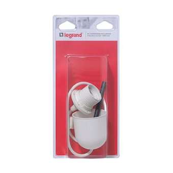 Suspension douille DCL 1 douille E27 et 1 câble blanc long.60cm avec fiche DCL|Legrand-LEG091137