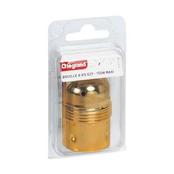 Douille culot E27 à chemise lisse métallique et borne de terre 4A 150W|Legrand-LEG091130