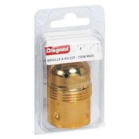 Douille culot E27 à chemise lisse métallique et borne de terre 4A 150W|Legrand-LEG091130