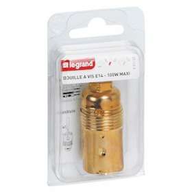 Douille pour ampoule E14 - acier laitonné|Legrand-LEG091120