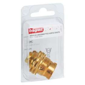 Douille pour ampoule B22 avec bague - sortie de câble droite - laiton|Legrand-LEG097100
