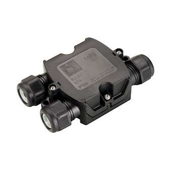 Boîte de connexion en T, extérieur, noir, IP68|SLV-DC5228726