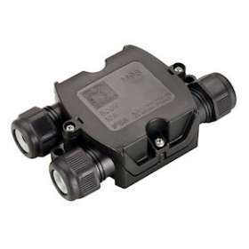 Boîte de connexion en T, extérieur, noir, IP68|SLV-DC5228726