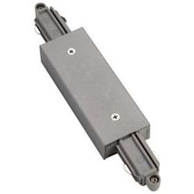 Connecteur droit pour rail 1 allumage 16A max, gris, avec alimentation|SLV-DC5143102