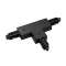 Connecteur en T pour rail 1 allumage 16A max, noir, terre gauche