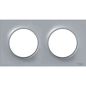Odace Styl plaque Gris 2 postes horizontaux ou verticaux entraxe 71mm|Schneider Electric-SCHS520704A1