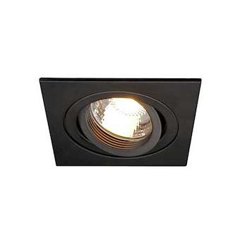 NEW TRIA 78, GU10 encastré, carré, noir mat, max. 50W, lames ressorts|SLV-DC5111720