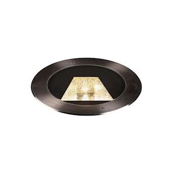 DASAR 270, encastré de sol extérieur, asymétrique, rond, noir mat/inox brossé,|SLV-DC51002895