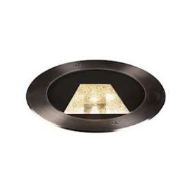 DASAR 270, encastré de sol extérieur, asymétrique, rond, noir mat/inox brossé,|SLV-DC51002895