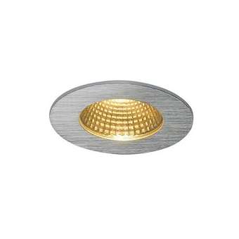 PATTA-I encastré plafond rond alu brossé 12W, 3000K, 38DEG, alim incluse|SLV-DC5114426