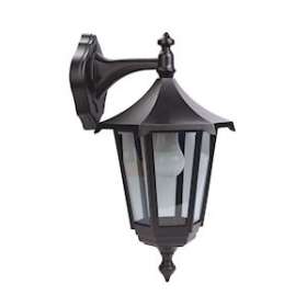 MONACO - Appl. Mur Ext. (haut) IP43 IK02, noir, E27 100W max., lampe non incl.|Aric-ARI3036