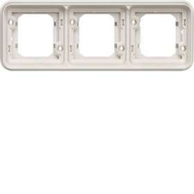 cubyko Support d'encastrement triple horizontale associable blanc IP55|Hager-HAGWNA403B