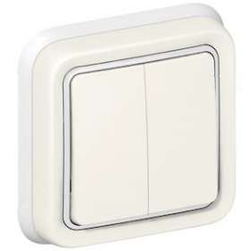 Double interrupteur ou va-et-vient étanche Plexo complet IP55 encastré - blanc|Legrand-LEG069855