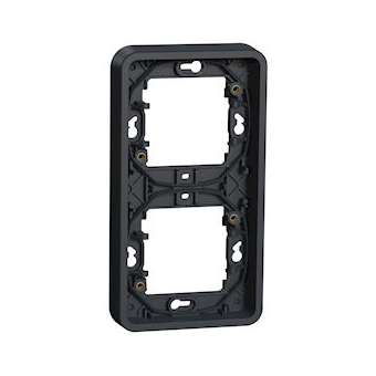 Mureva Styl - Cadre 2 postes vertical - encastré - IP55 - IK08 - gris|Schneider Electric-SCHMUR34151