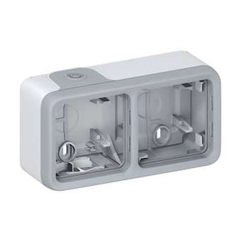 Boîtier Plexo 2 postes horizontal - pour montage en saillie - gris|Legrand-LEG069953