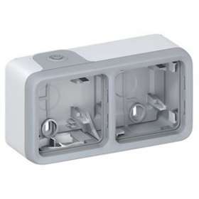 Boîtier Plexo 2 postes horizontal - pour montage en saillie - gris|Legrand-LEG069953