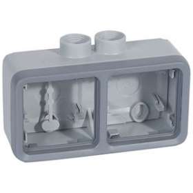 Boîtier à presse-étoupe 2 postes horizontaux PG16 Plexo composable IP55 - gris|Legrand-LEG069674