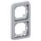 Plaque support Plexo encastré - 2 postes vertical - Gris|Legrand-LEG069958