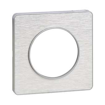 Odace Touch, plaque Aluminium brossé avec liseré Alu 1 poste|Schneider Electric-SCHS530802J
