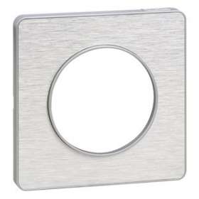 Odace Touch, plaque Aluminium brossé avec liseré Alu 1 poste|Schneider Electric-SCHS530802J