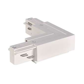 EUTRAC, connecteur en L, intérieur, pour rail 3 allumages en saillie, blanc|SLV-DC51001521