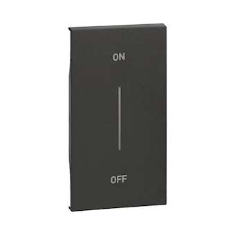 Enjoliveur Living Now avec marquage ON/OFF MyHOME_Up 2 modules - noir|Bticino-TICBTKG01MH2AG