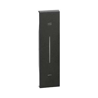 Enjoliveur Living Now avec marquage +/- MyHOME_Up 1 module - noir|Bticino-TICBTKG19MH