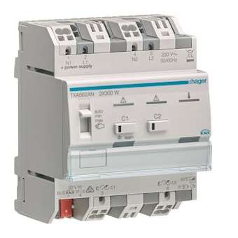 Module 2 sorties variation éclairage 300W par voie / New Easy / Parallélisation|Hager-HAGTXA662AN